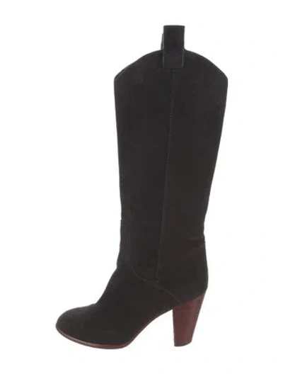 Pre-owned Marc By Marc Jacobs Suede Western Boots In Black