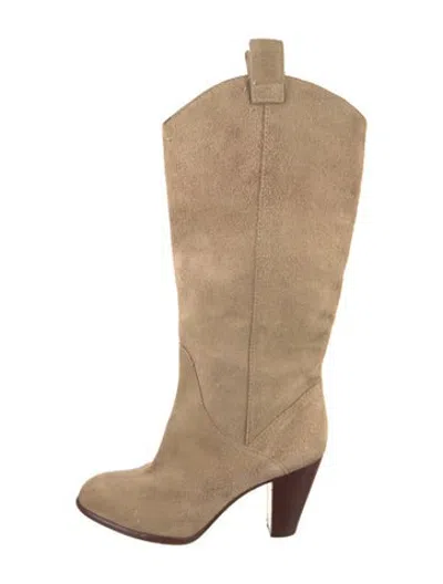 Pre-owned Marc By Marc Jacobs Suede Western Boots In Neutrals