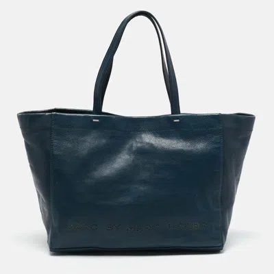 Pre-owned Marc By Marc Jacobs Teal Green Leather Shopper Tote