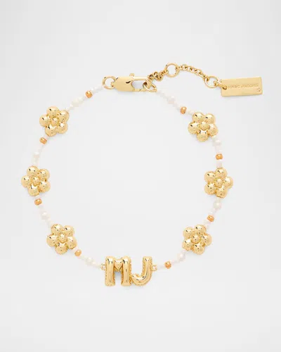 Marc By Marc Jacobs The Beaded Daisy And Mj Balloon Bracelet In Gold
