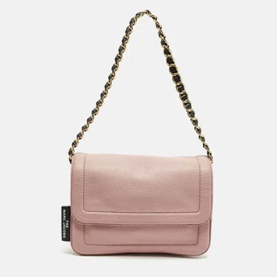 Pre-owned Marc By Marc Jacobs The Cushion Pink/black Leather Shoulder Bag