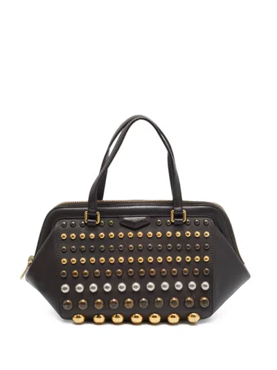 Pre-owned Marc By Marc Jacobs Thunderdome Studded Satchel Bag In Brown