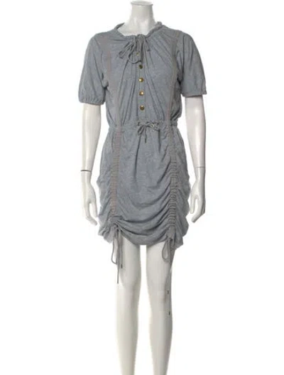 Pre-owned Marc By Marc Jacobs Tie Neck Mini Dress In Gray