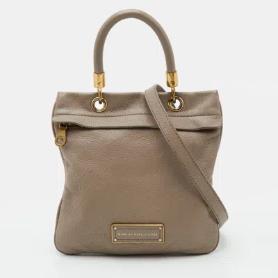 Pre-owned Marc By Marc Jacobs Too Hot To Handle Taupe Beige Leather Top Handle Bag
