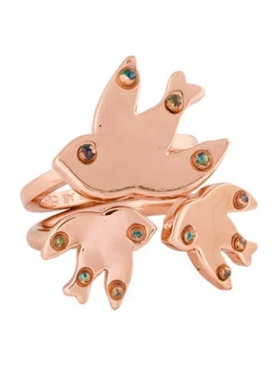 Pre-owned Marc By Marc Jacobs Triple Bird Cocktail Ring In Multi