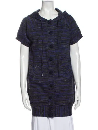 Pre-owned Marc By Marc Jacobs Tweed Pattern Coat In Blue