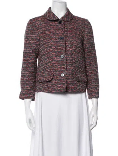 Pre-owned Marc By Marc Jacobs Tweed Pattern Evening Jacket In Red