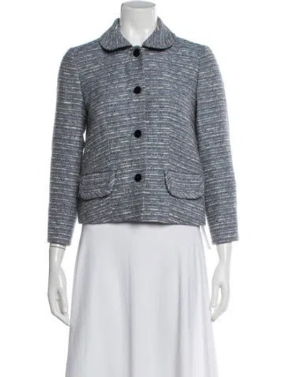 Pre-owned Marc By Marc Jacobs Tweed Pattern Jacket In Blue