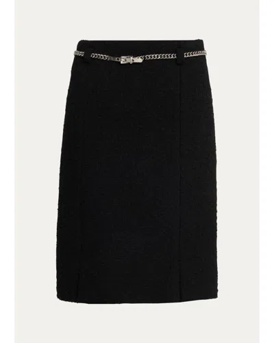Marc By Marc Jacobs Tweed Virgin Wool-blend Knee-length Skirt In Black
