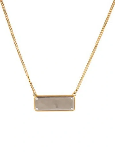 Pre-owned Marc By Marc Jacobs Two-tone Plaque Pendant Necklace, 17", 17" In Multicolor