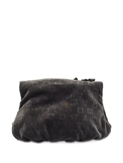 Pre-owned Marc By Marc Jacobs Velvet Bow-detail Clutch Bag In Gray