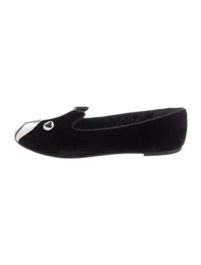 Pre-owned Marc By Marc Jacobs Velvet Graphic Print Loafers In Blue