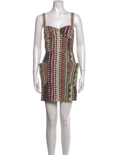 Pre-owned Marc By Marc Jacobs Vintage Mini Dress In Blue/orange/white