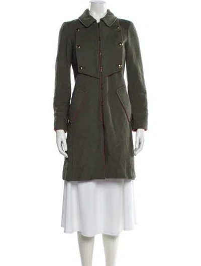 Pre-owned Marc By Marc Jacobs Virgin Wool Trench Coat In Green