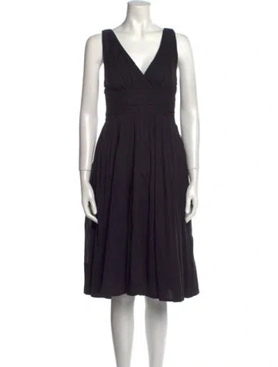 Pre-owned Marc By Marc Jacobs V-neck Knee-length Dress In Black