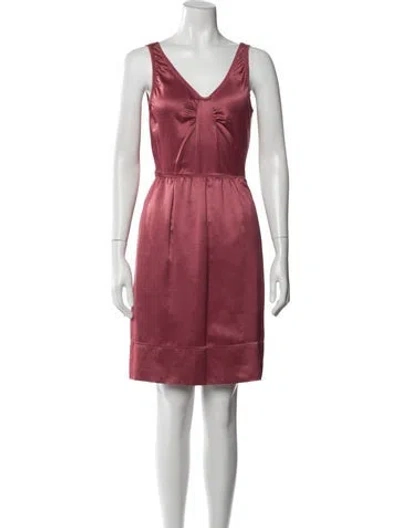 Pre-owned Marc By Marc Jacobs V-neck Knee-length Dress In Red
