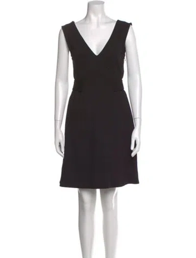 Pre-owned Marc By Marc Jacobs V-neck Mini Dress In Black