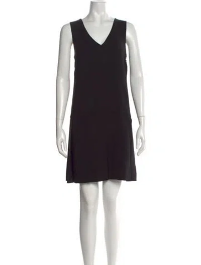 Pre-owned Marc By Marc Jacobs V-neck Mini Dress In Black