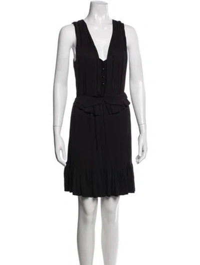 Pre-owned Marc By Marc Jacobs V-neck Mini Dress In Black