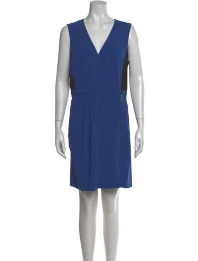 Pre-owned Marc By Marc Jacobs V-neck Mini Dress In Blue