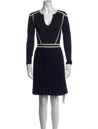 Pre-owned Marc By Marc Jacobs V-neck Mini Dress In Blue
