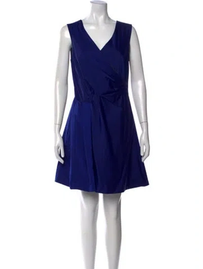 Pre-owned Marc By Marc Jacobs V-neck Mini Dress In Blue