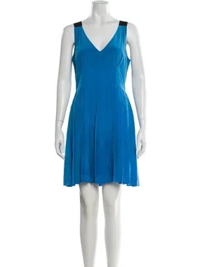 Pre-owned Marc By Marc Jacobs V-neck Mini Dress In Blue