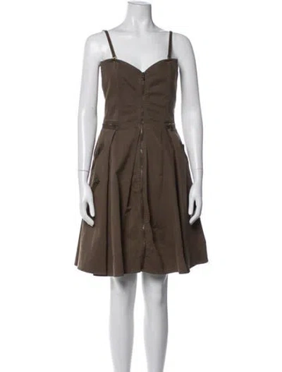 Pre-owned Marc By Marc Jacobs V-neck Mini Dress In Brown