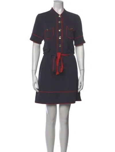 Pre-owned Marc By Marc Jacobs V-neck Mini Dress In Gray