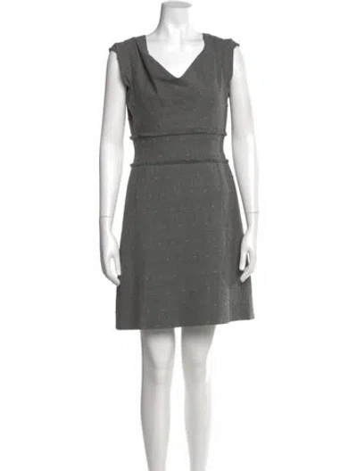 Pre-owned Marc By Marc Jacobs V-neck Mini Dress In Gray