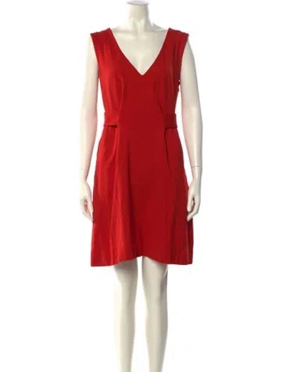 Pre-owned Marc By Marc Jacobs V-neck Mini Dress In Red