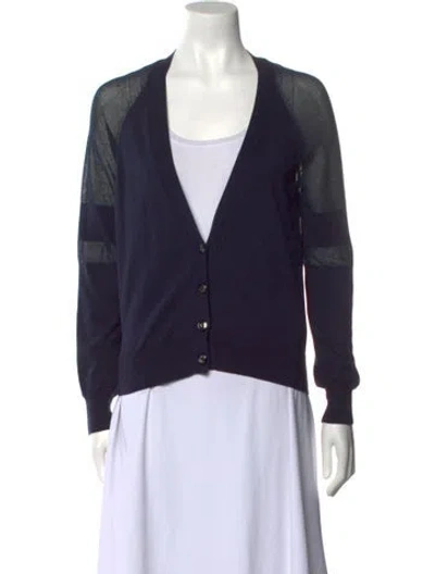 Pre-owned Marc By Marc Jacobs V-neck Sweater In Blue