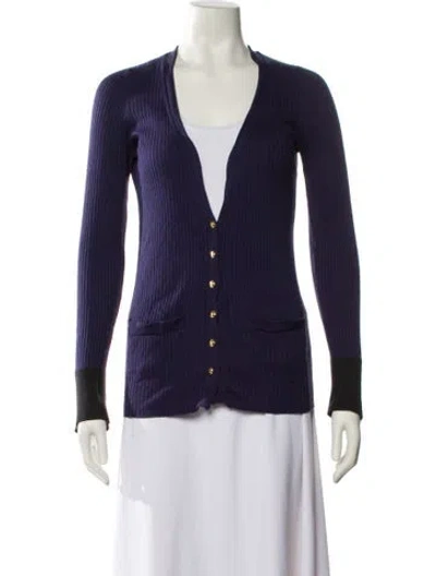 Pre-owned Marc By Marc Jacobs V-neck Sweater In Blue