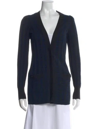 Pre-owned Marc By Marc Jacobs V-neck Sweater In Blue