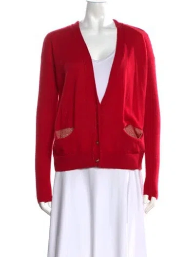 Pre-owned Marc By Marc Jacobs V-neck Sweater In Red