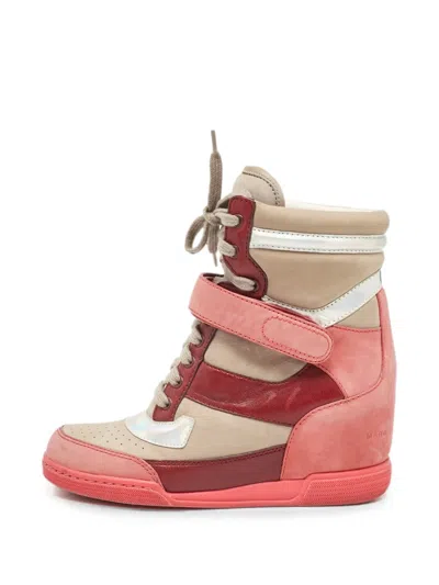 Pre-owned Marc By Marc Jacobs Wedge Touch-strap Sneakers In Neutrals