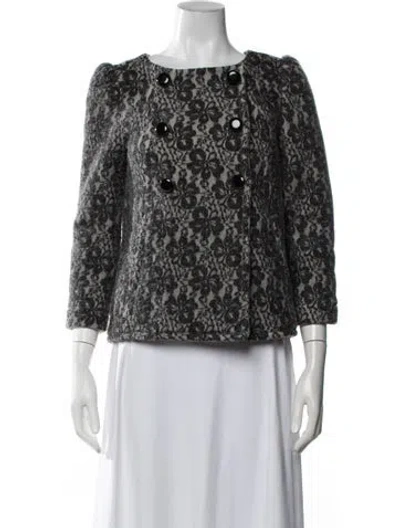 Pre-owned Marc By Marc Jacobs Wool Floral Print Jacket In Grey