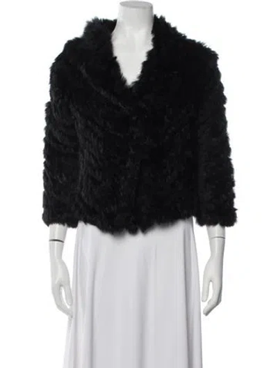 Pre-owned Marc By Marc Jacobs Wool Fur Jacket In Black