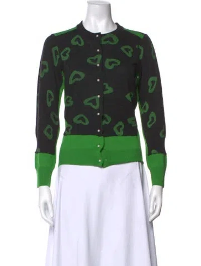 Pre-owned Marc By Marc Jacobs Wool Graphic Print Sweater In Black/green