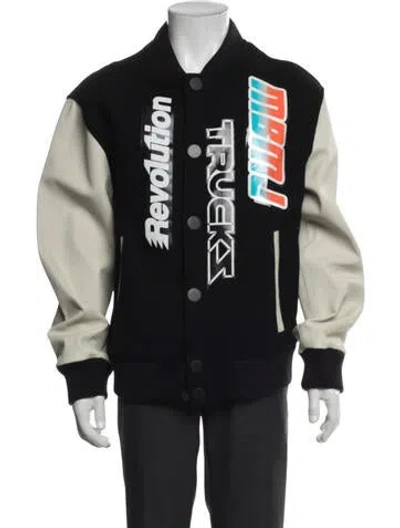 Pre-owned Marc By Marc Jacobs Wool Graphic Print Varsity Jacket W/ Tags