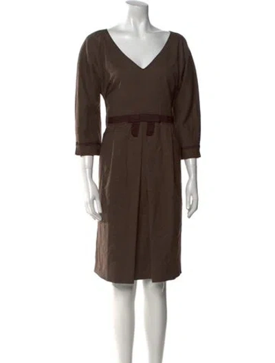 Pre-owned Marc By Marc Jacobs Wool Knee-length Dress In Brown