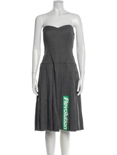 Pre-owned Marc By Marc Jacobs Wool Knee-length Dress In Gray