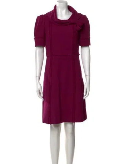 Pre-owned Marc By Marc Jacobs Wool Knee-length Dress In Purple