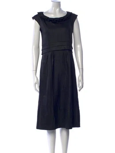 Pre-owned Marc By Marc Jacobs Wool Midi Length Dress In Black