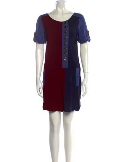 Pre-owned Marc By Marc Jacobs Wool Mini Dress In Blue