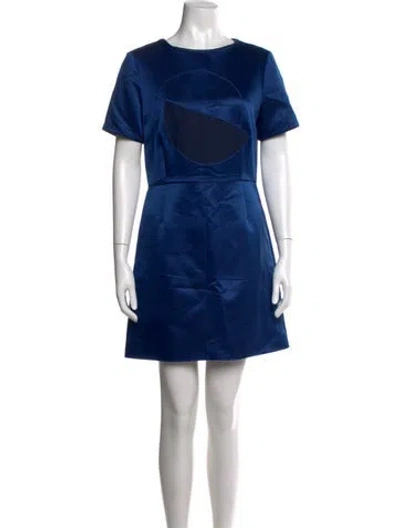 Pre-owned Marc By Marc Jacobs Wool Mini Dress In Blue