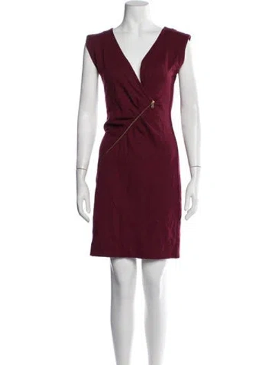 Pre-owned Marc By Marc Jacobs Wool Mini Dress In Burgundy