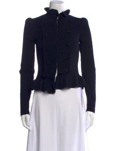 Pre-owned Marc By Marc Jacobs Wool Mock Neck Sweater In Blue