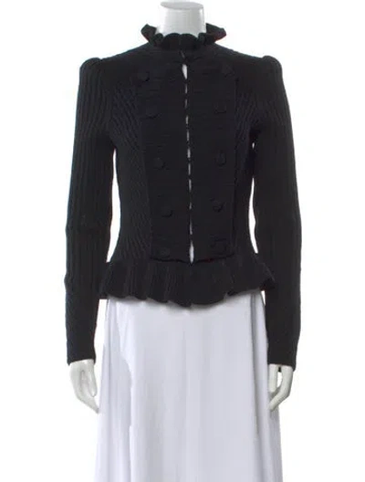 Pre-owned Marc By Marc Jacobs Wool Open Front Sweater In Black
