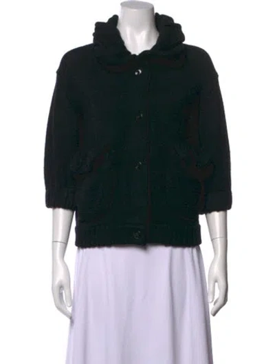 Pre-owned Marc By Marc Jacobs Wool Open Front Sweater In Black